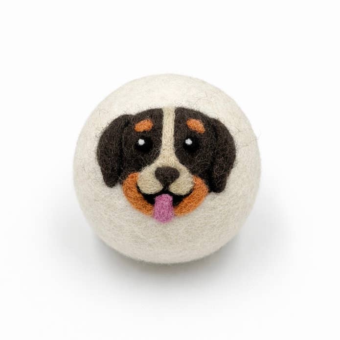 Eco Wool Dryer Ball: Dark Brown Dog
