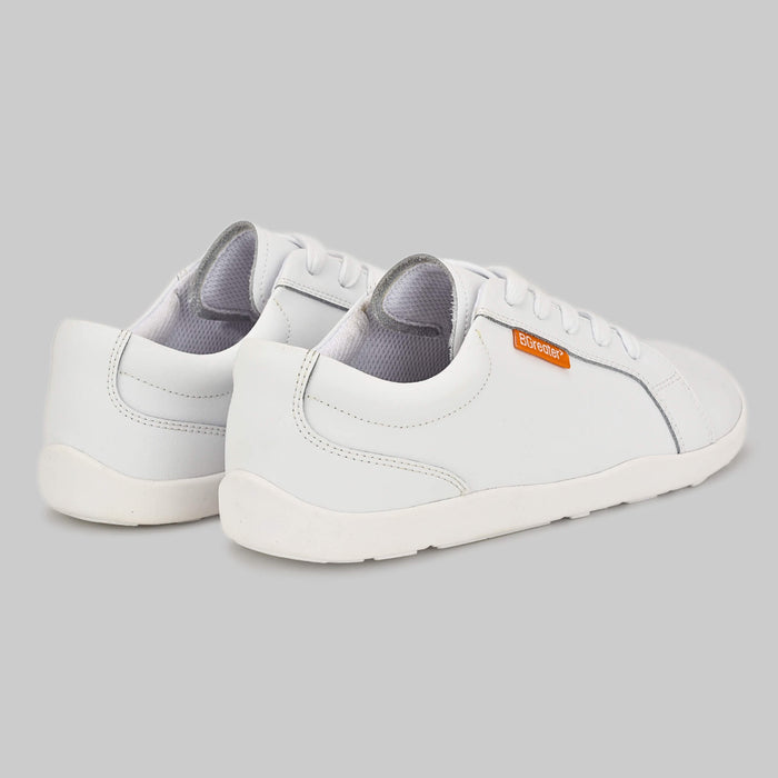 Girls & Boys White Edgley Trainer | Kids Barefoot Shoes | side back