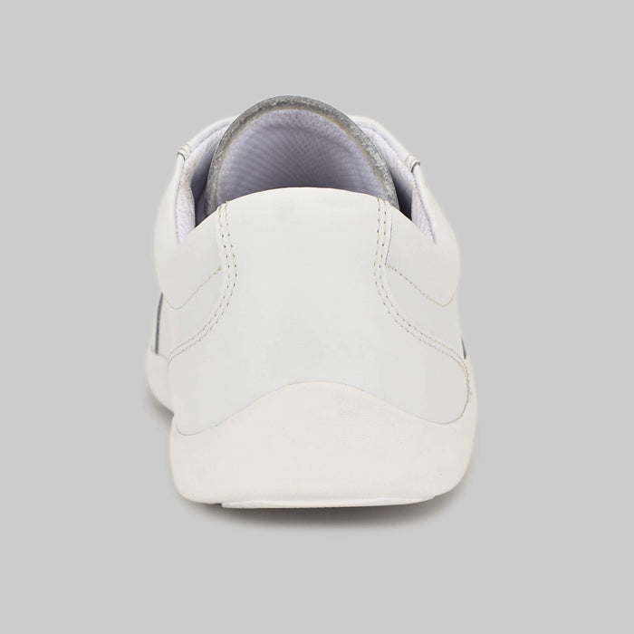 Girls & Boys White Edgley Trainer | Kids Barefoot Shoes | back sole
