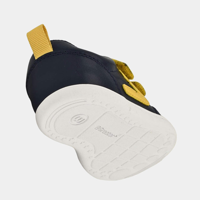Navy Ochre barefoot toddler trainer - floating