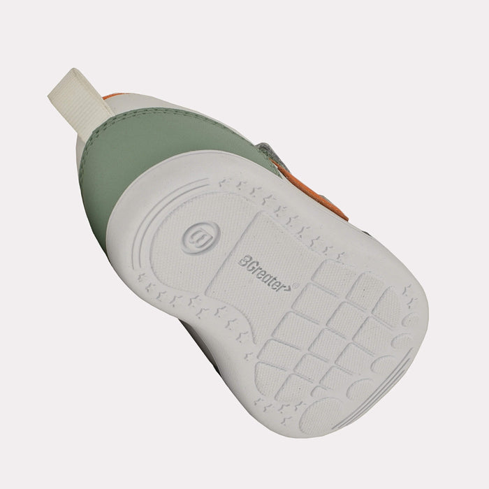 Olive white barefoot toddler trainer - floating