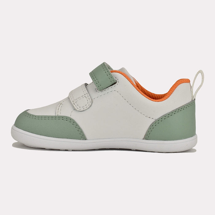 Olive white barefoot toddler trainer - inside