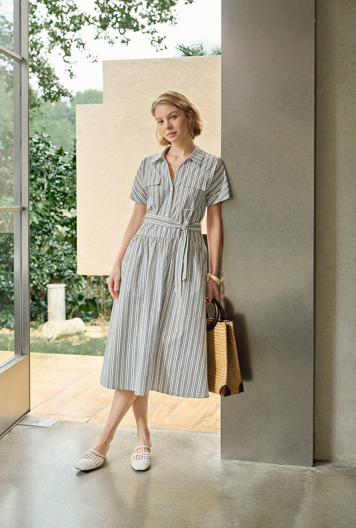 Petite Studio's Ellory Cotton Shirt Dress Striped
