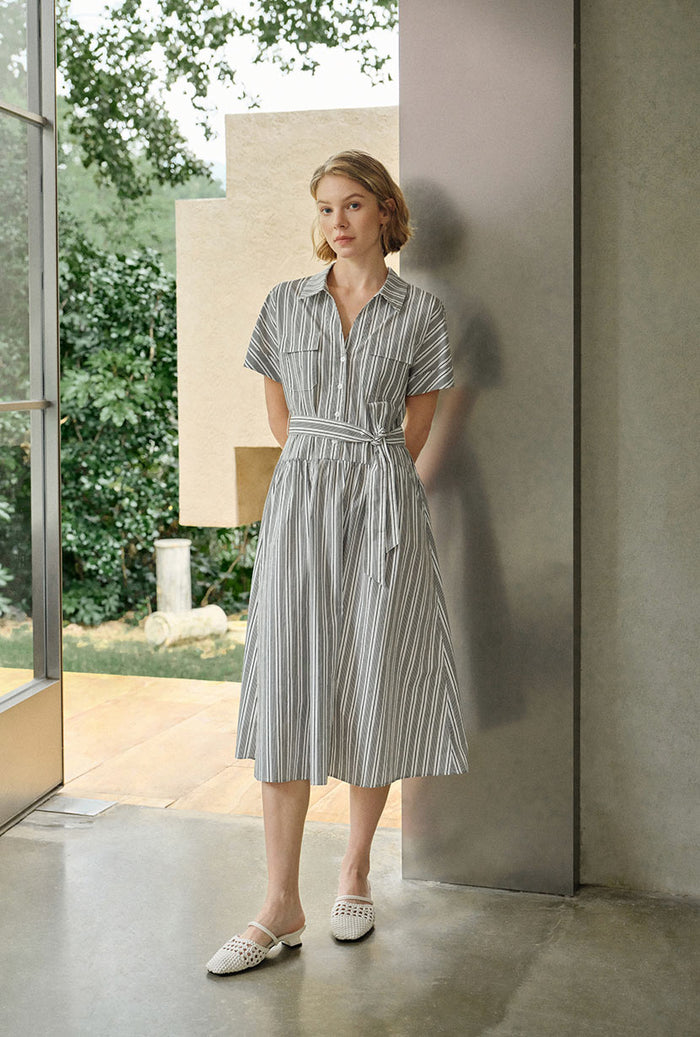 Petite Studio's Ellory Cotton Shirt Dress Striped