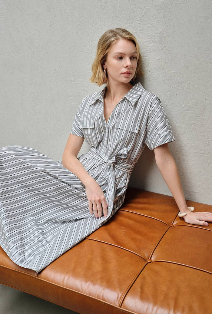 Petite Studio's Ellory Cotton Shirt Dress Striped
