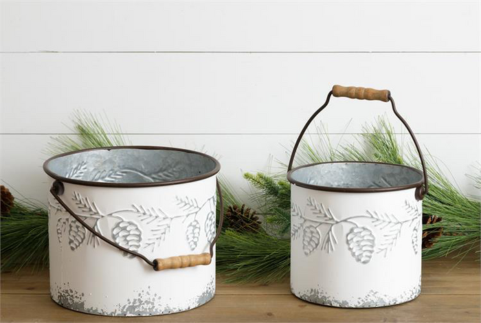 Embossed Pinecone Bucket