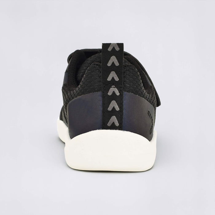 Black Iridescent barefoot kids trainer - back