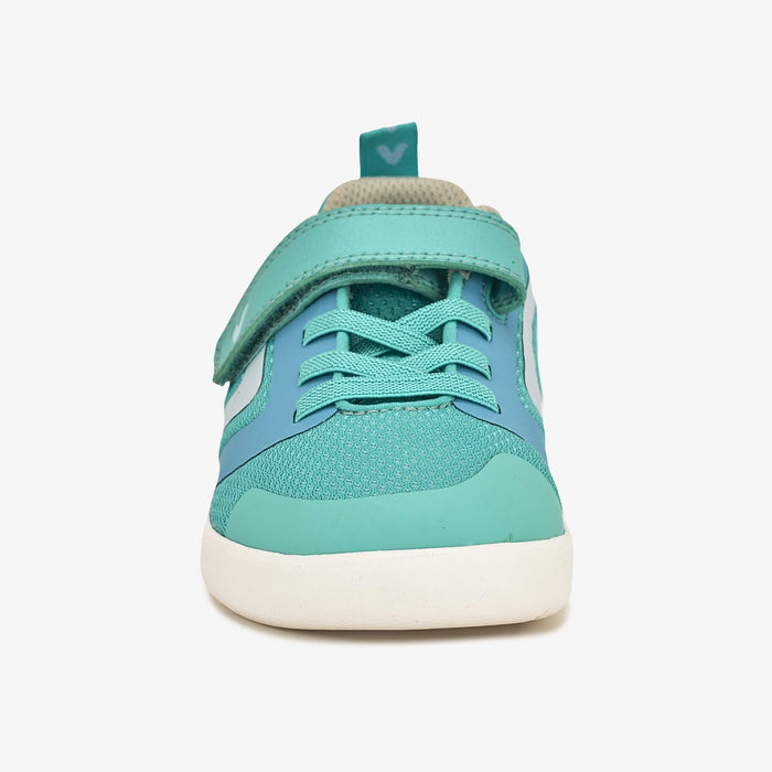 Teal barefoot kids trainer - front
