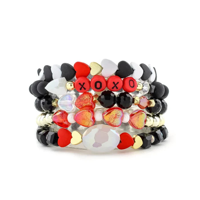 Erimish {LOVE} XOXO Bracelet Stack {Set of 5 Bracelets}
