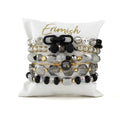 "ESKIMO" ERIMISH Black, Gold & Smoky Gray Boxed Bracelet Stack