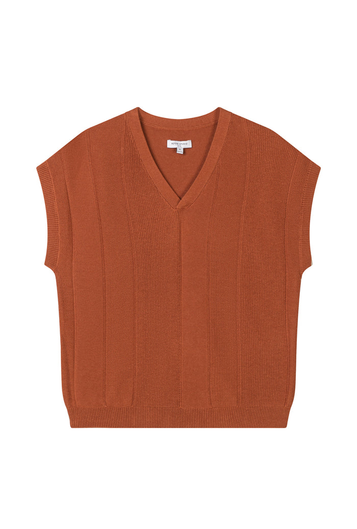 Petite Studio's Eugene Cotton Knit Top in Bronze