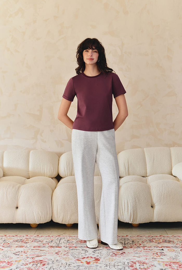 Petite Studio's Eunice Cotton T-shirt in Angora Red