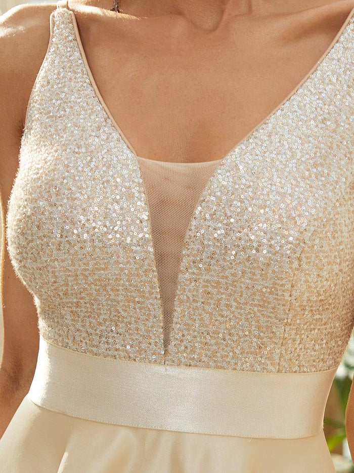 Sparkly High-Low Cruise Journey Dress #color_Rose Gold