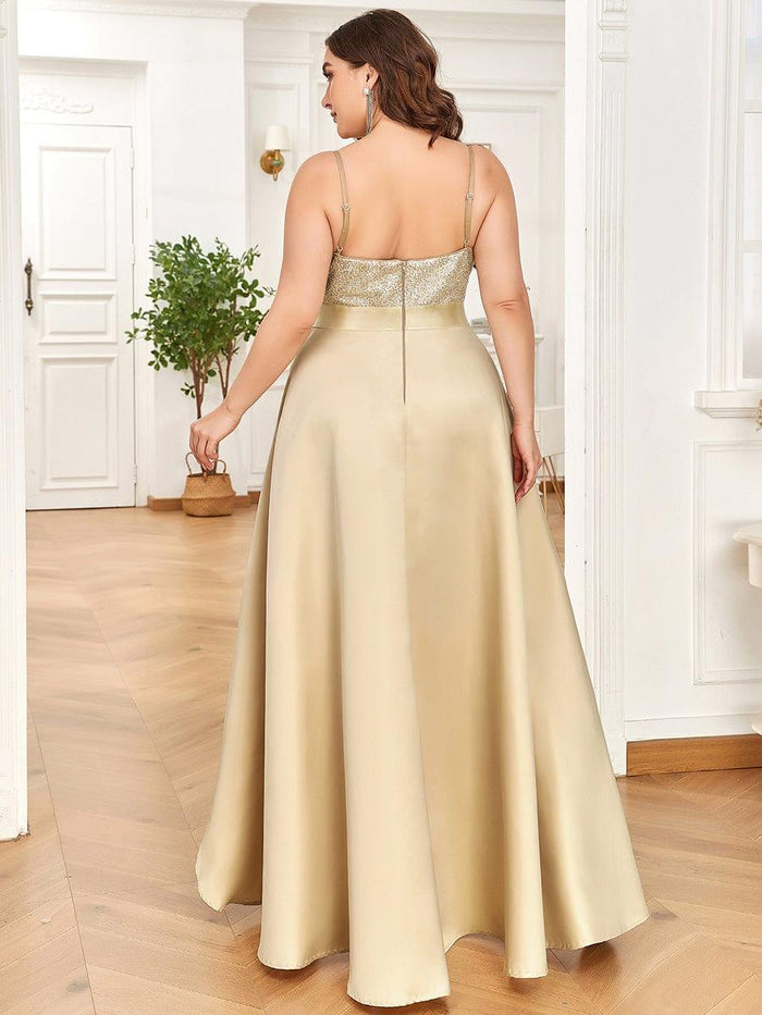 Sparkly High-Low Cruise Journey Dress #color_Rose Gold