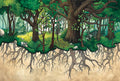Family Roots fine art print. Jessica Waterstadt of Farmington, Mich., for the children's picture book, The Acorn & the Oak, written by the artist's mom, Rhonda Accardo.