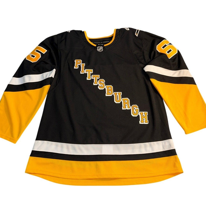 Fanatics Erik Karlsson #65 Pittsburgh Penguins NHL jersey, US 56, new with tags, featuring team logo and player name on front.