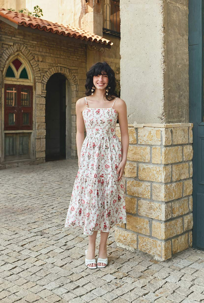 Petite Studio's Finch Cotton Dress in Pink Floral
