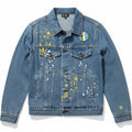FISLL Angel Reese women's denim jacket in small size, featuring classic styling and visible front pockets.