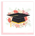 Floral Mortar Board Quilled Graduation Card