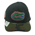 Jordan Florida Gators team issue snapback hat with camo bill, men's authentic college baseball cap, adjustable fit.