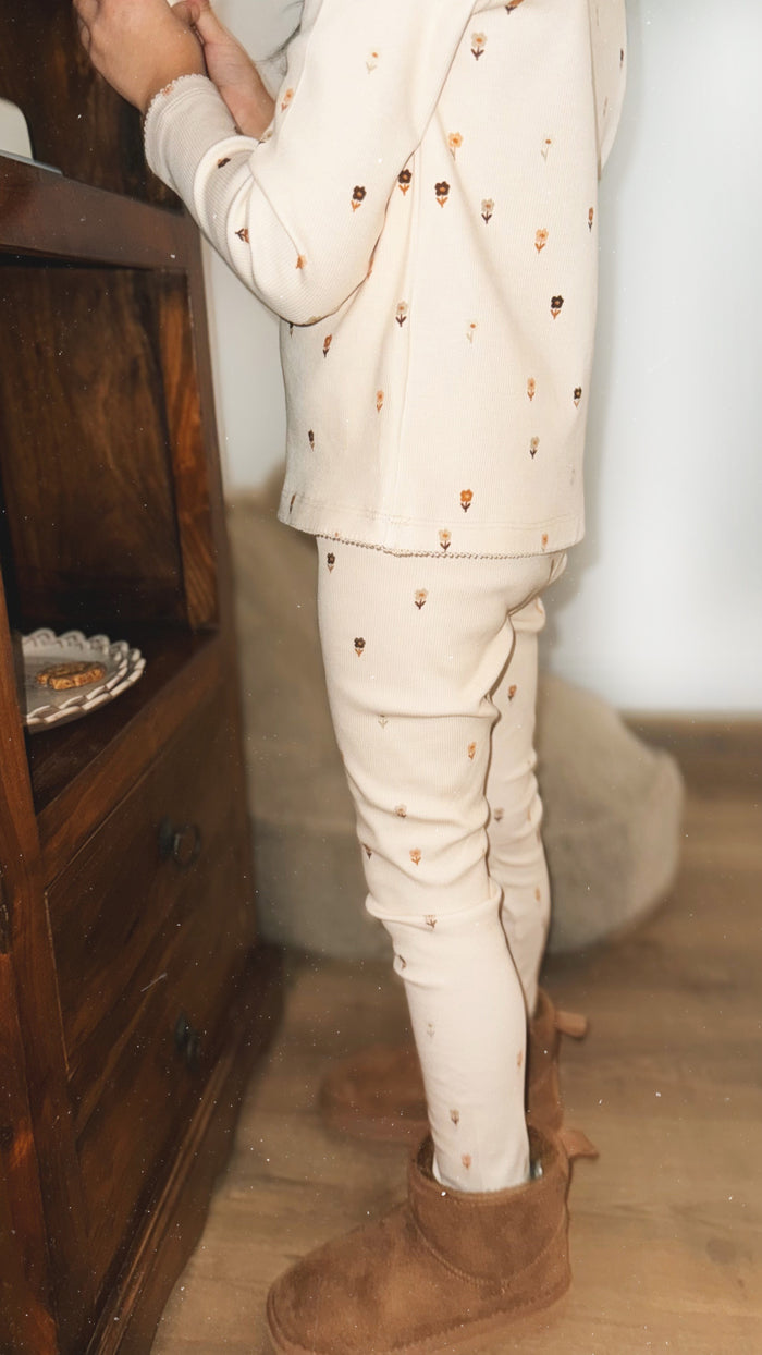 Flower Ribbed Cotton Set