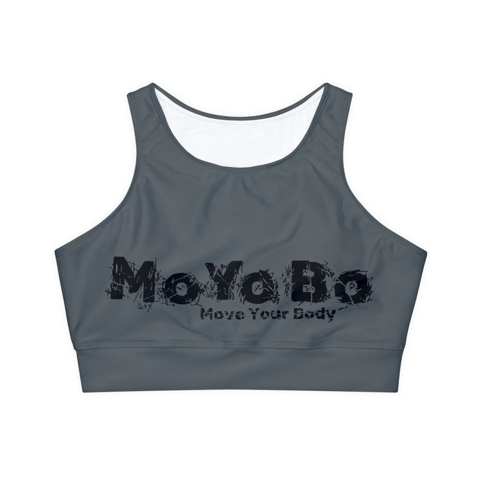 Fully Lined, Padded Sports Bra, Dark Grey