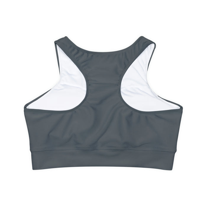 Fully Lined, Padded Sports Bra, Dark Grey