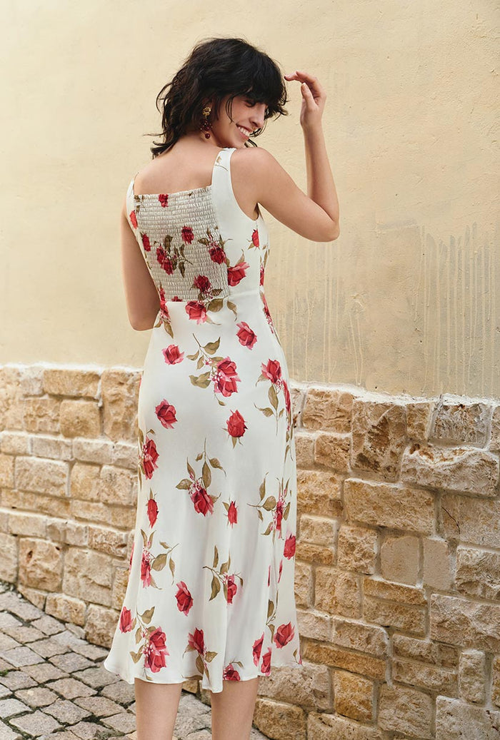 Petite Studio's Fynn Midi Dress in White Rose
