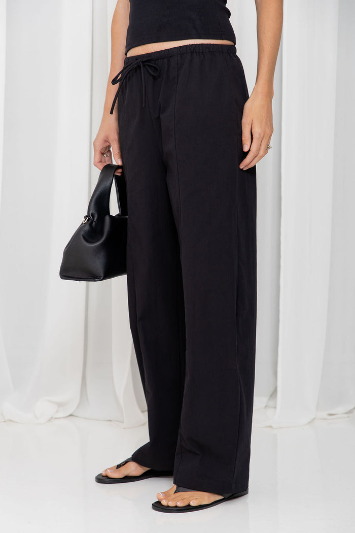 Georgie Barrel Leg Pants - Black