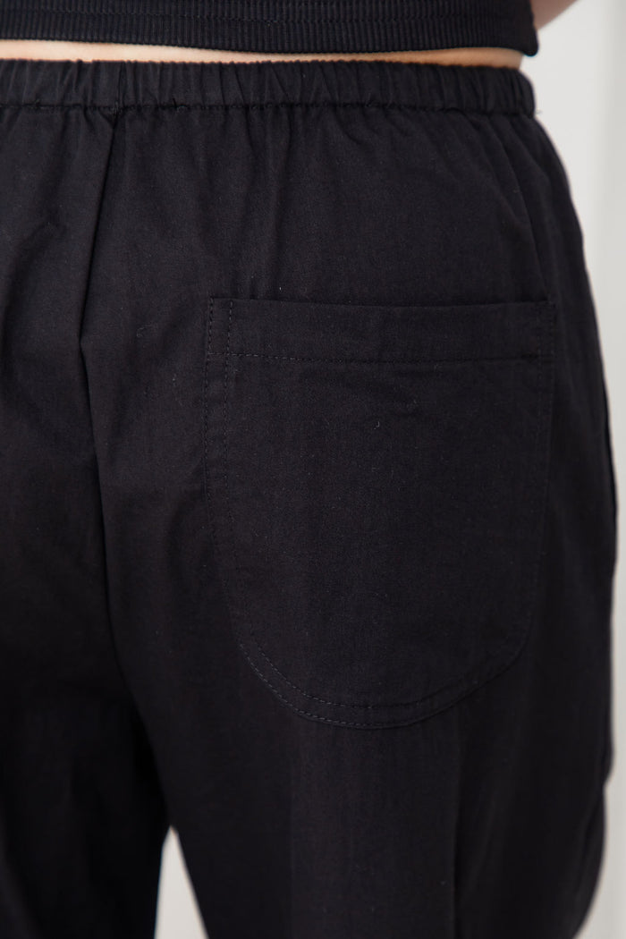 Georgie Barrel Leg Pants - Black