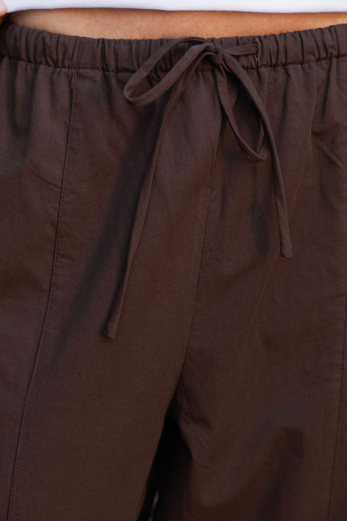 Georgie Barrel Leg Pants - Chocolate
