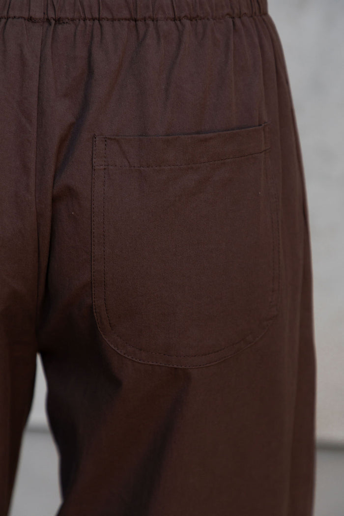 Georgie Barrel Leg Pants - Chocolate