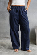 Georgie Barrel Leg Pants - Navy