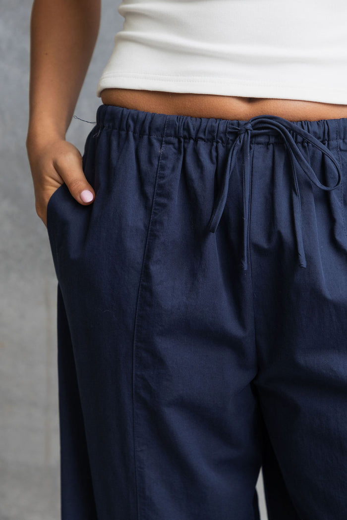 Georgie Barrel Leg Pants - Navy