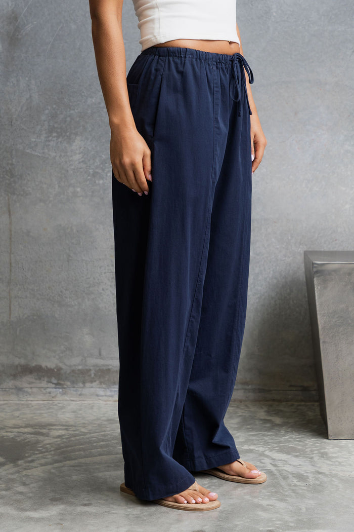 Georgie Barrel Leg Pants - Navy