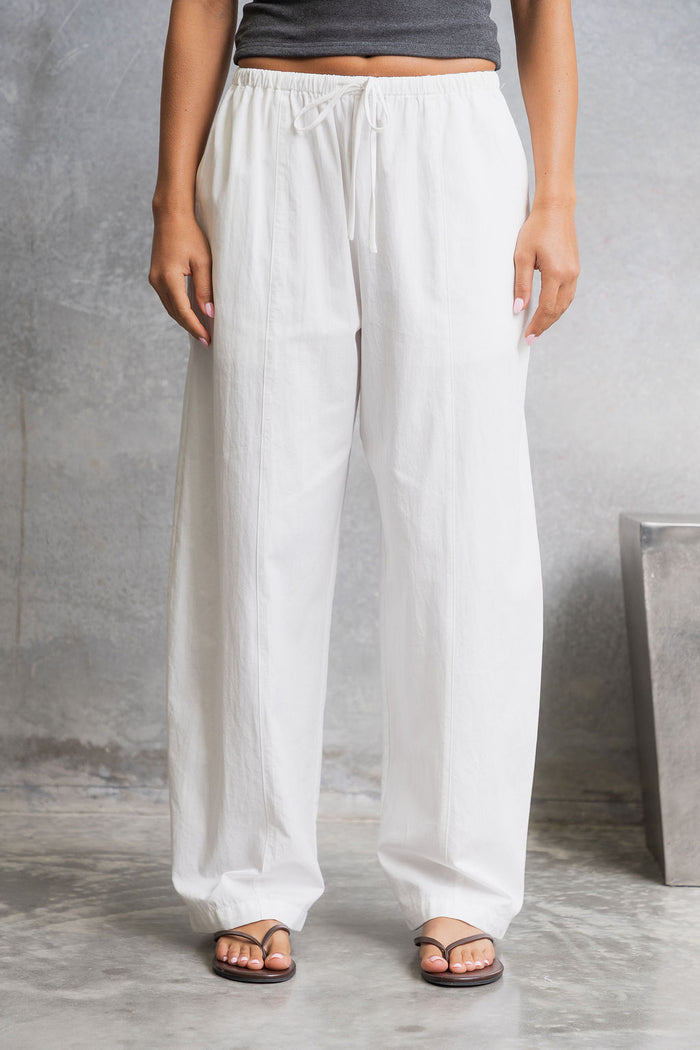 Georgie Barrel Leg Pants - White
