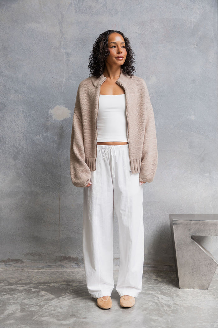 Georgie Barrel Leg Pants - White