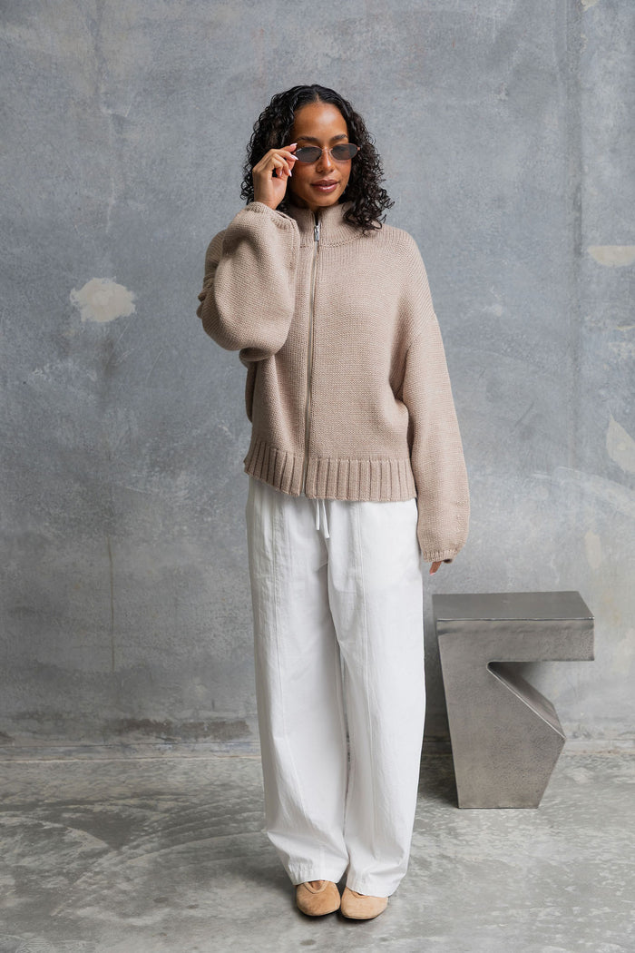 Georgie Barrel Leg Pants - White