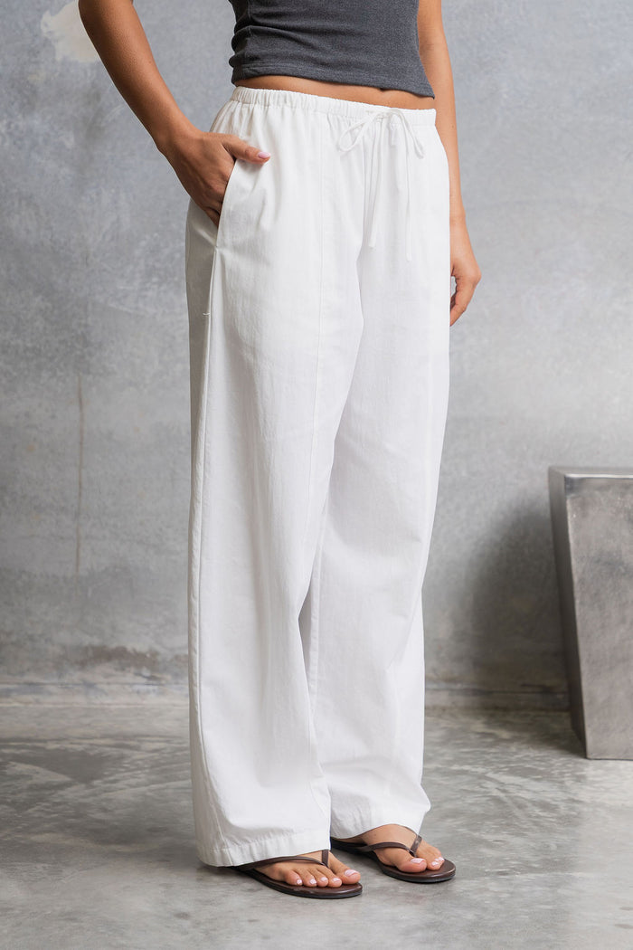 Georgie Barrel Leg Pants - White