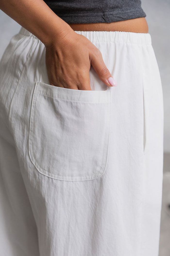 Georgie Barrel Leg Pants - White