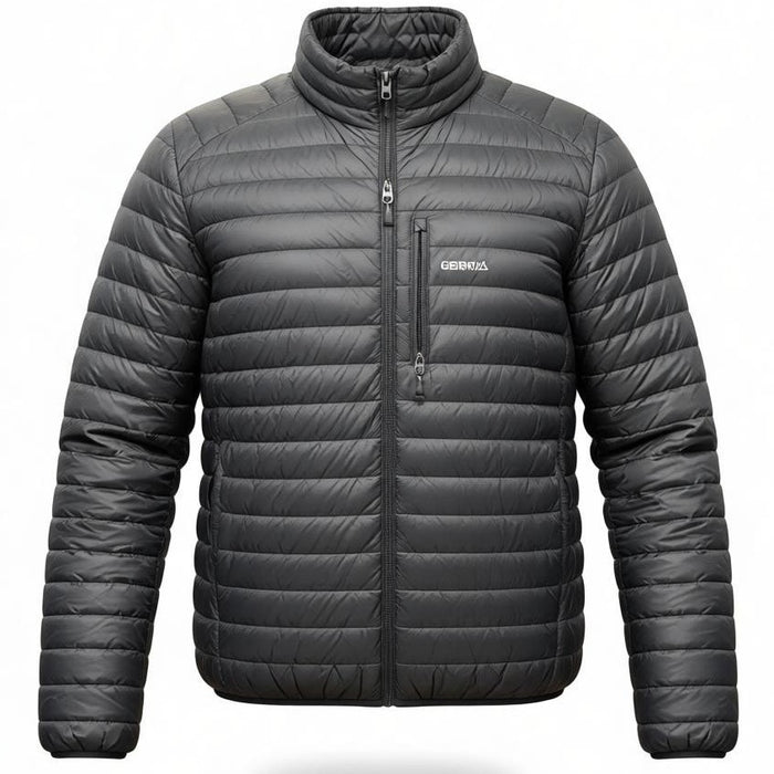 Black Gerry lightweight soft touch jacket, water and wind resistant, showing front view in size XL