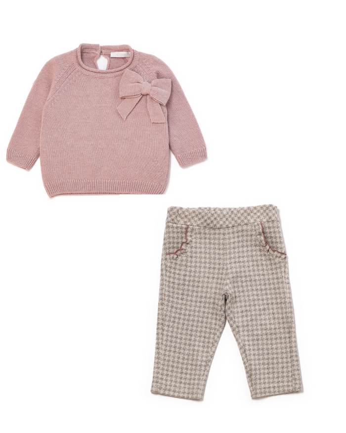 Girl Set Bows Grey