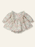 Floral blouse and bloomers on a white background
