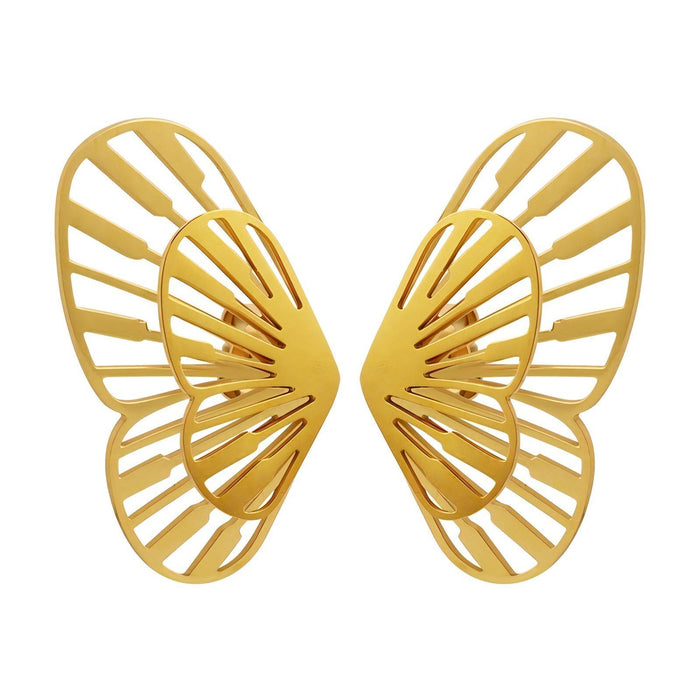 Gold plated Stainless steel Butterflies earrings