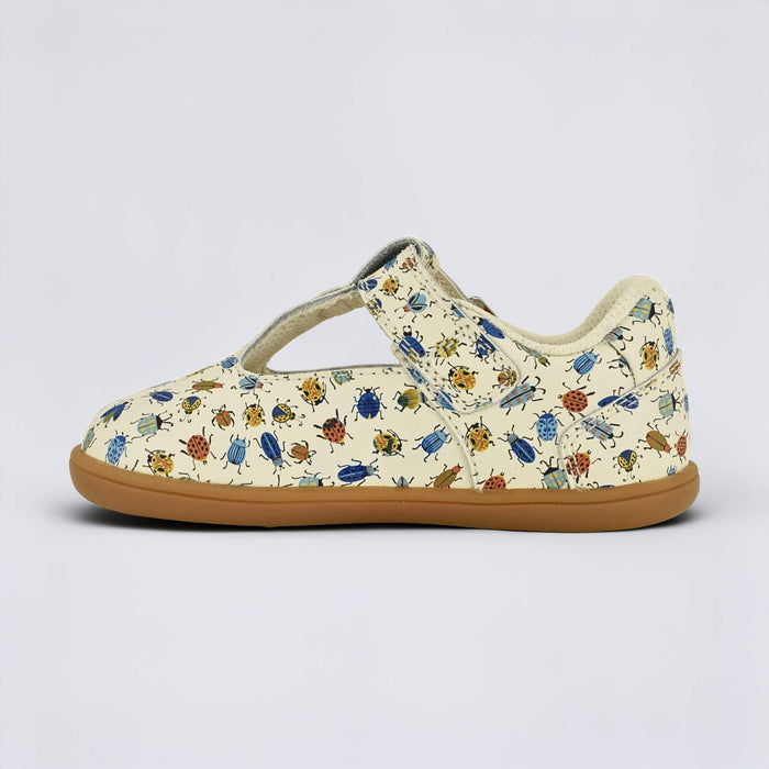 Goodall Cream Bug barefoot toddler shoe - inside