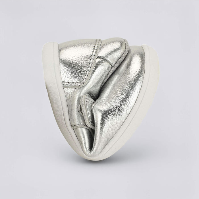 Goodall Metallic barefoot toddler shoe - flexed