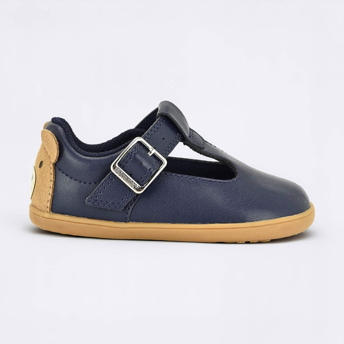 Goodall Navy barefoot toddler shoe - outside