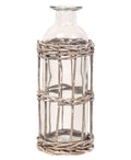 Graywash Willow Wrapped Glass Bottle