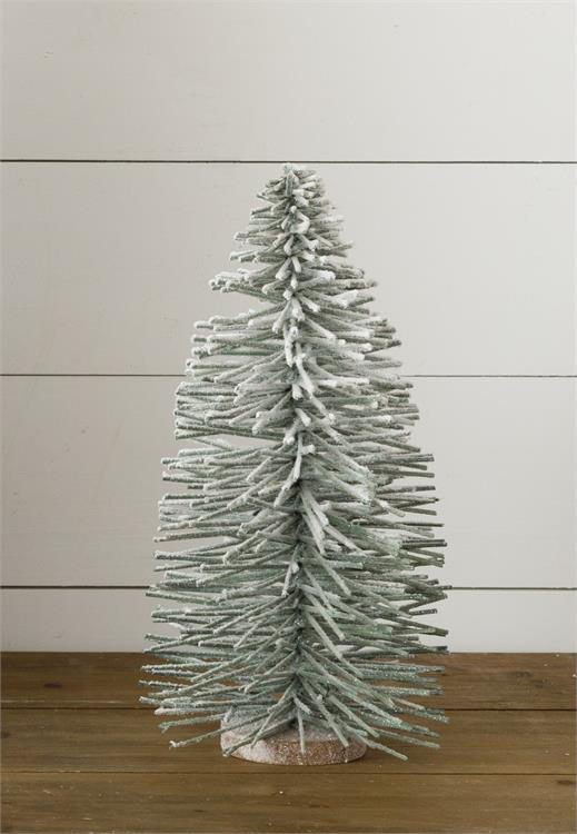 Green Flocked Bottle Brush Tree