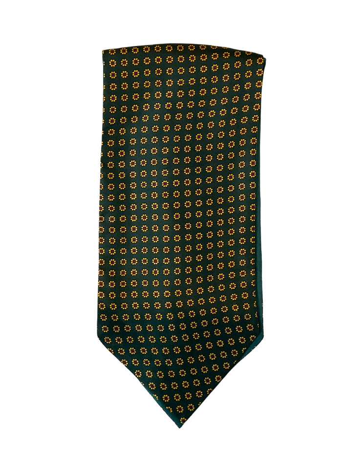 GREEN SMALL MEDALLION SILK CRAVAT